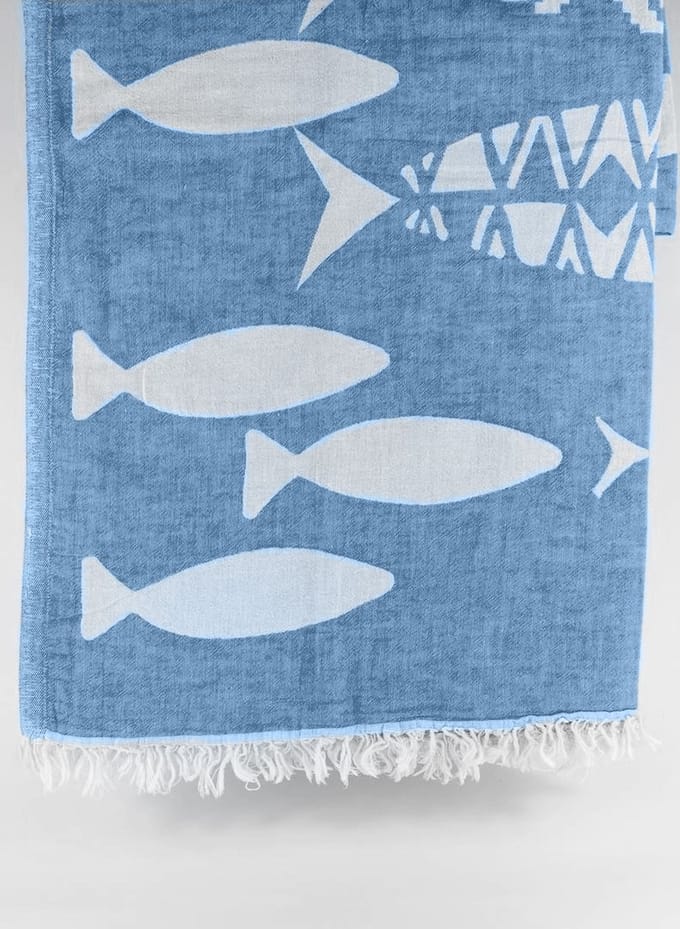 Hierapolis – Turkse hamamdoek – 100x180 cm – katoen – licht & sneldrogend – donker blauw
