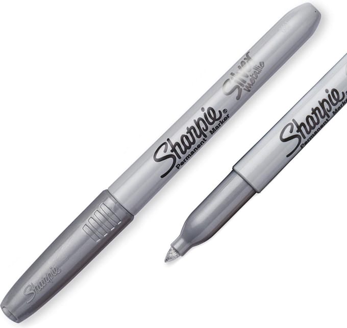 Sharpie Metallic Permanent Markers | Fine Point | Silver | 12 Count