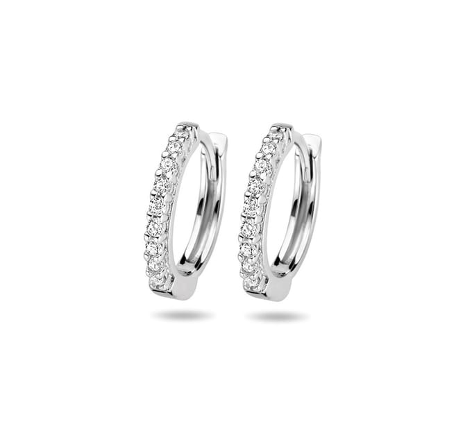 klapoorringen zirkonia zilver gerhodineerd 1333863