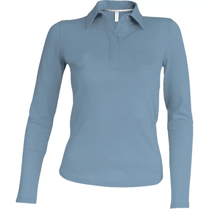 Kariban Damespolo lange mouwen K244 - sky blue - L