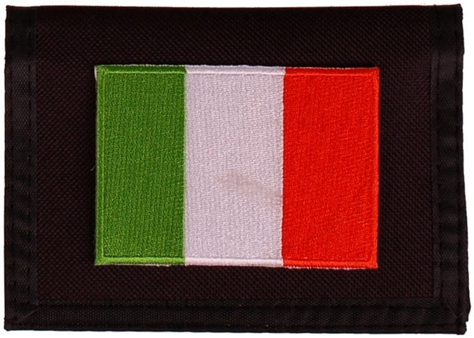 Portemonnee zwart 14x10cm - Vlag Ierland Eire - 8x6cm