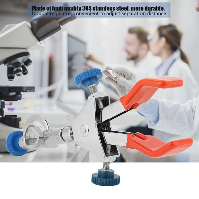 Laboratoriuminstrument Dubbele Regulator Chemische Kolffles Klem Staal Destillatie Statief Condensor Houder(groot) gray