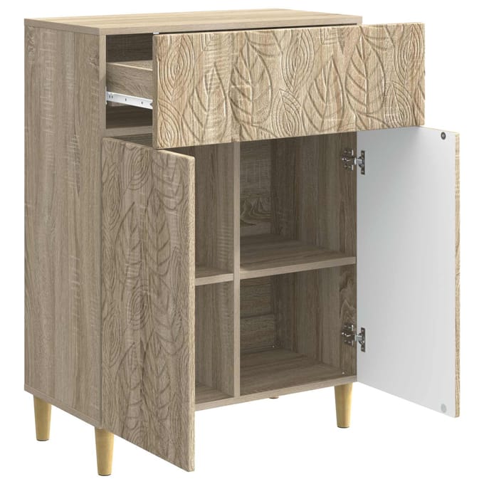 vidaXL - Dressoir - Sonoma - Eiken - 66 - x - 34,5 - x - 90 - cm - Bewerkt - hout