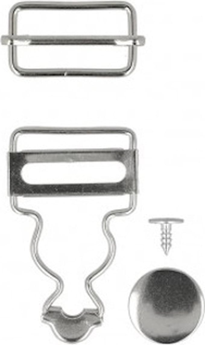 Mediac tuinbroekgesp 25mm zilverkleurig
