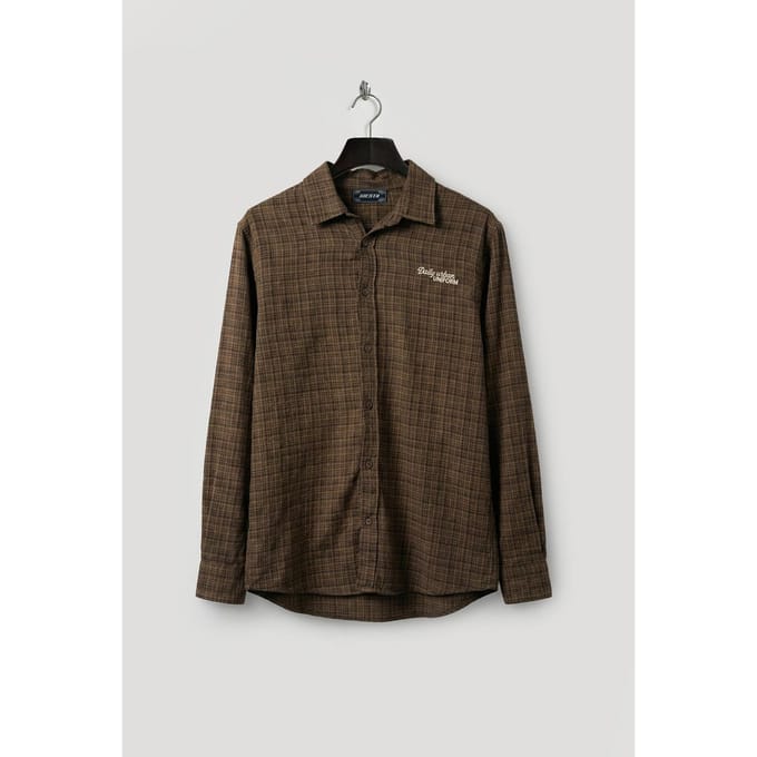 Heren Relaxed Fit Geruite Poplin Overhemd