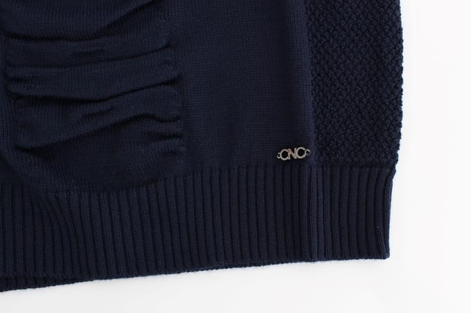 Costume National Donkerblauwe wollen trui met V-hals voor dames