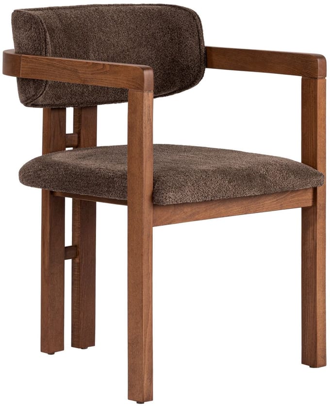 Asir - Stoel - Bruin, walnoot - Frame: 100% beukenhout - 85 x 58 x 58 cm