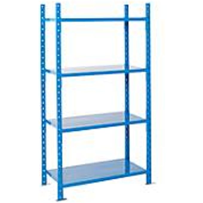 Legbordstelling-basissectie, m. 4 legborden van plaatstaal, B 1010 x D 800 x H 2000 mm