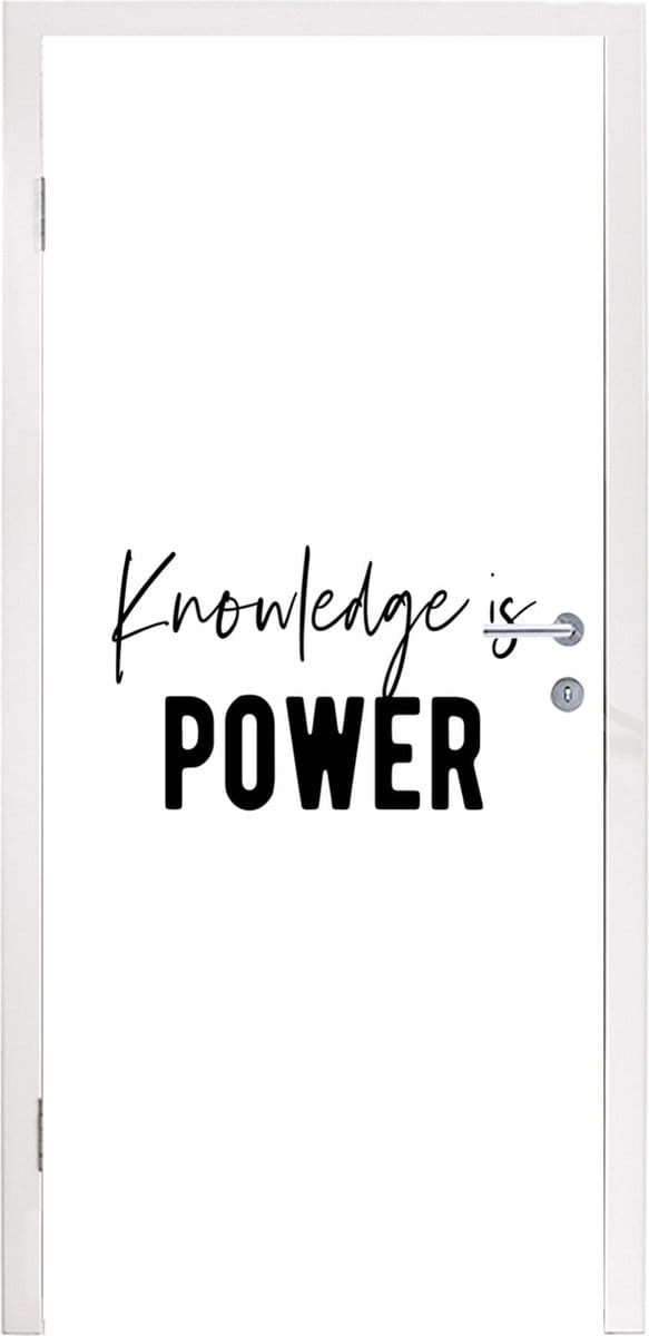 Deursticker Studenten - Kennis - Quotes - Zwart wit - 75x205 cm - Deurposter