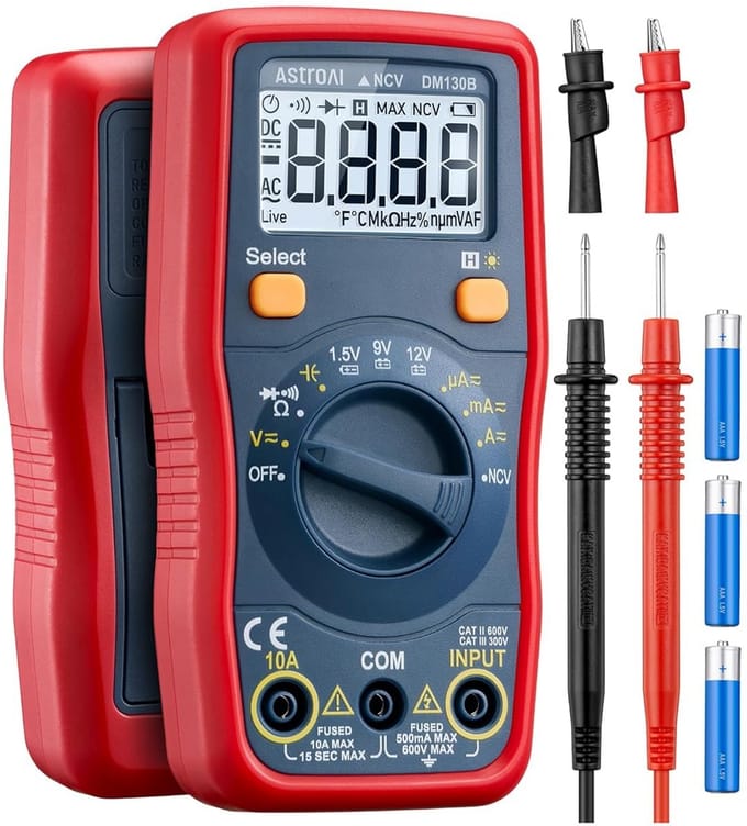Professionele digitale multimeter 4000 tellen voor AC/DC-stroom en spanning met continuïteit en diodetests