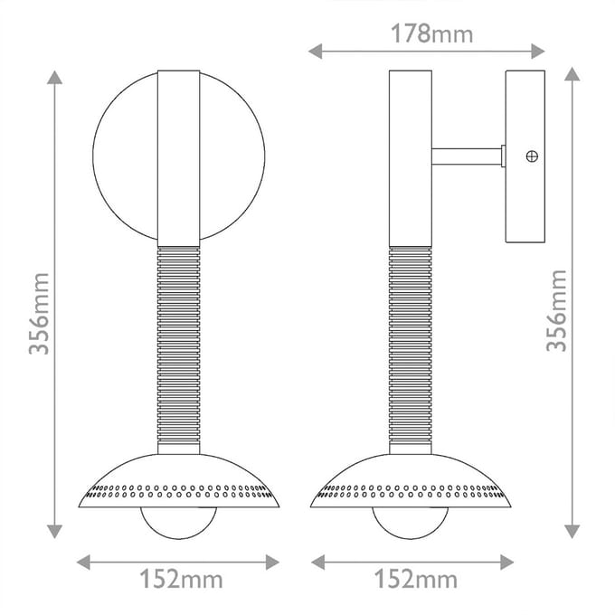 Elstead LED wandlamp Arden, matzwart, hoogte 36 cm, metaal, dimbaar