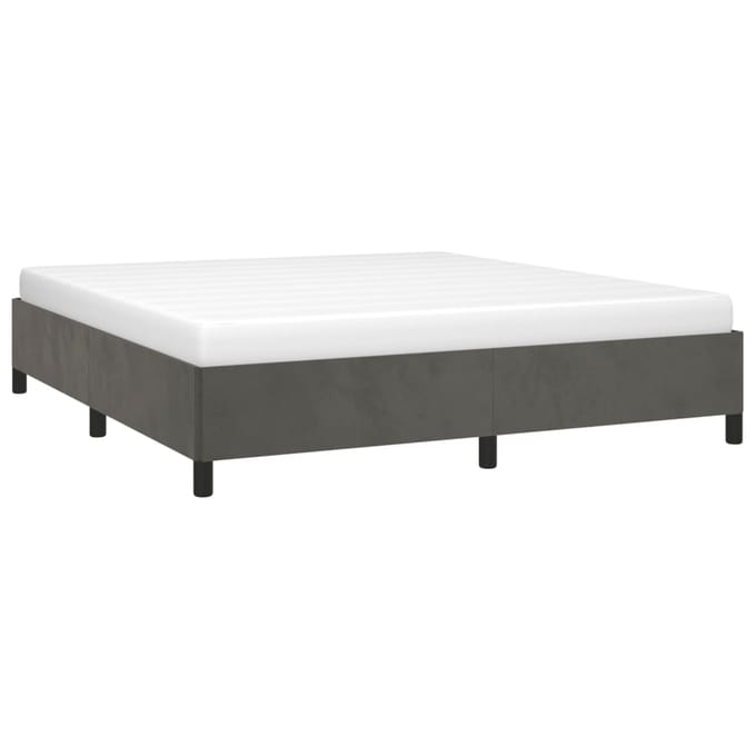 vidaXL - Bedframe - zonder - matras - 160x200 - cm - fluweel - donkergrijs