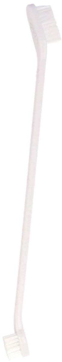 Dubbelzijdige tandenborstel voor honden 17 cm, Wit