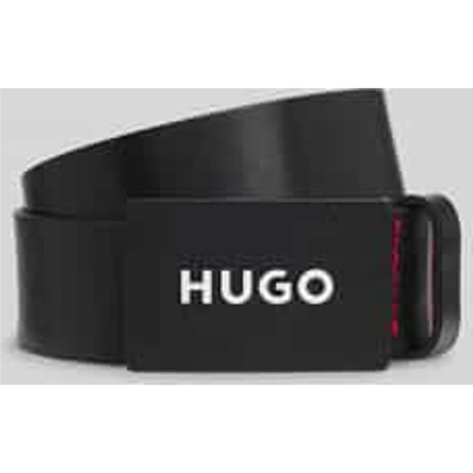 HUGO Leren Riem Gilao Sz35 Leather Belt W100 Black Zwart