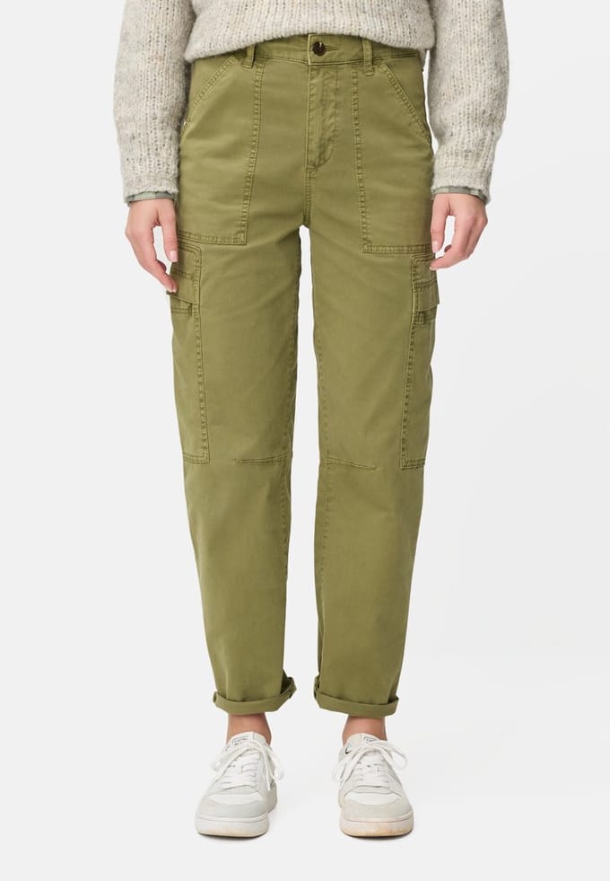 camel active Cargobroek gemaakt van katoenmix - Maat womenswear-31/32 - Olijf