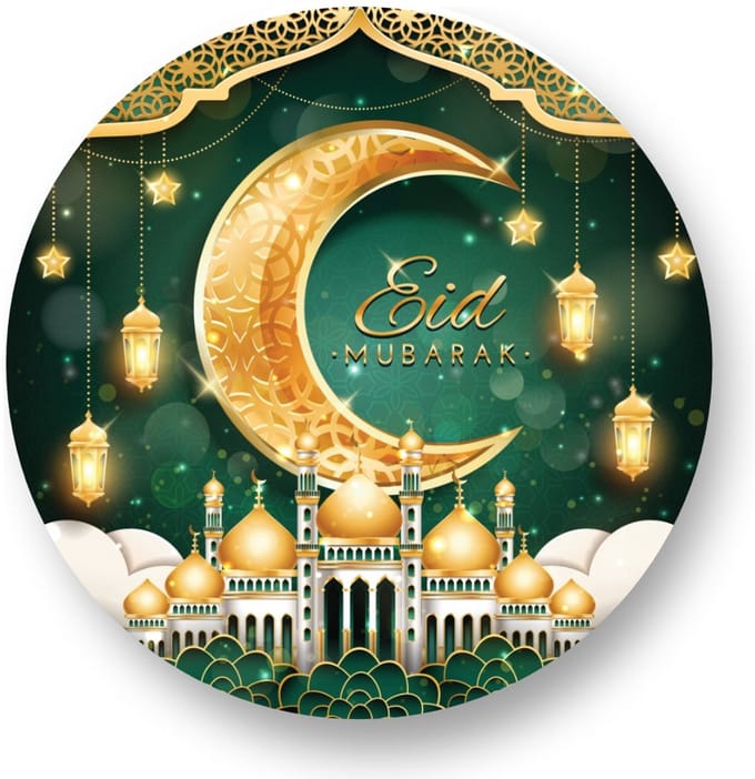20x Ramadan Stickers Eid Mubarak Versiering - Suikerfeest - Offerfeest - Sluitstickers - 40mm - Glossy Afwerking