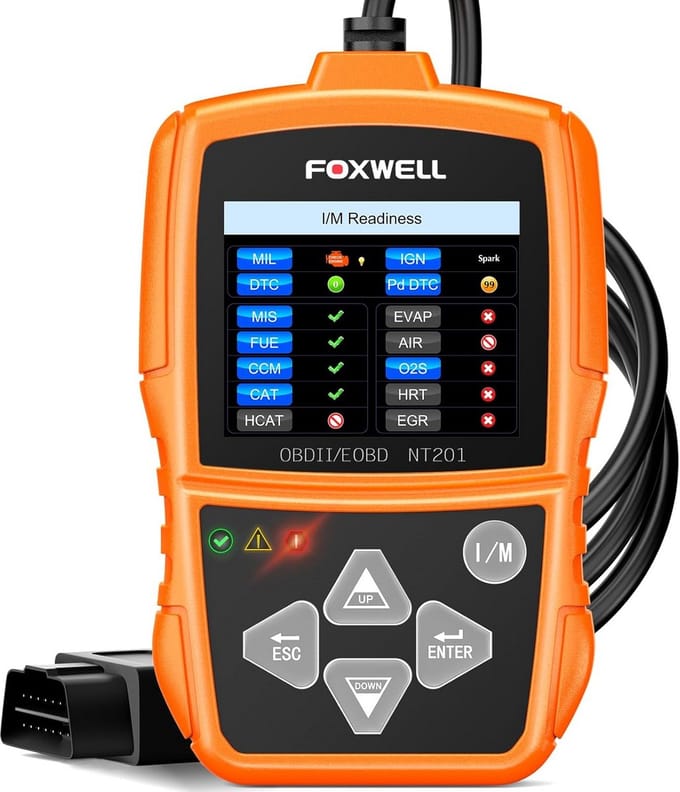 Autodiagnose Tool - Codelezer OBD2 - Motorproblemen Opsporen - Gratis Levenslang Updates - 2.4 Inch Scherm - Oranje