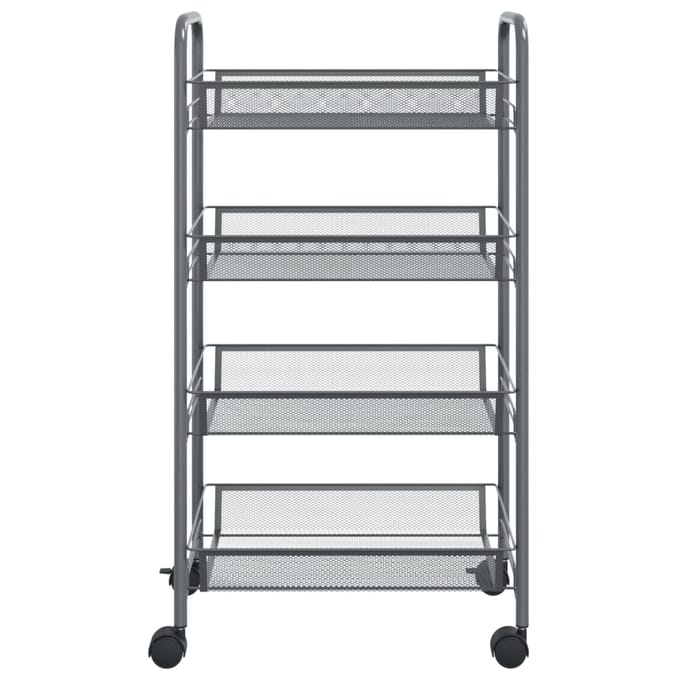 vidaXL - Keukentrolley - 4-laags - 46x26x85 - cm - ijzer - grijs