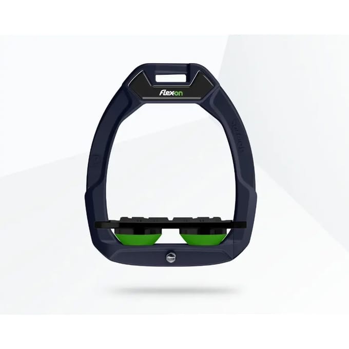Plat Grip Marine/Zwart/Groen veiligheidsbeugels voor paardrijden Flex-On Safe-On
