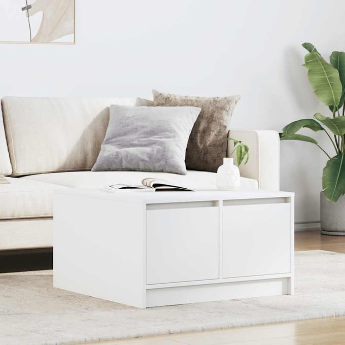 vidaXL - Salontafel - met - lades - 70,5x70x40 - cm - wit
