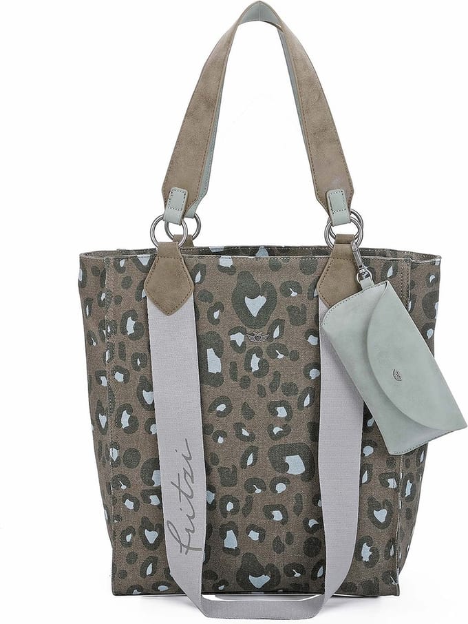 Fritzi aus Preußen Schoudertas Handtas Canvas Izzy02 Tote Leo Jungle Groene