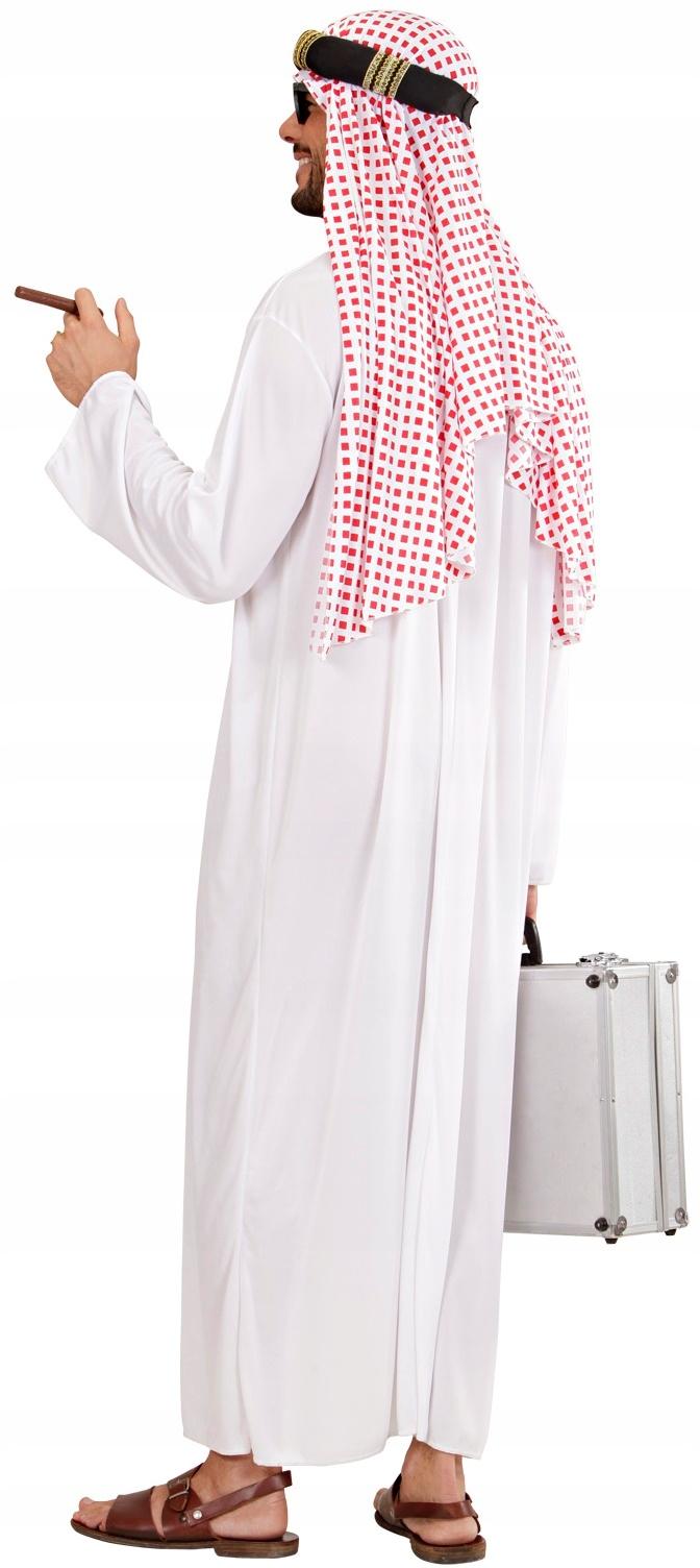 Costume Déguisement Cheikh Pétrolier Prince Arabe Arabe Riche Carnaval Bal, M/L white