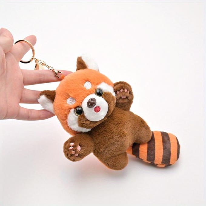 Schattige Cartoon Rode Panda Knuffel Hanger Kleine Wasbeer Pop Sleutelhanger Pop Speeltuin Pop brown