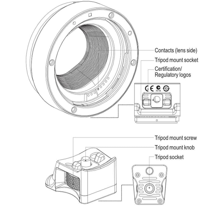 Autofocus EF-EOS M MOUNT Lensvattingadapter voor Canon EF EF-S Lens naar EOS Mirrorless Camera gray