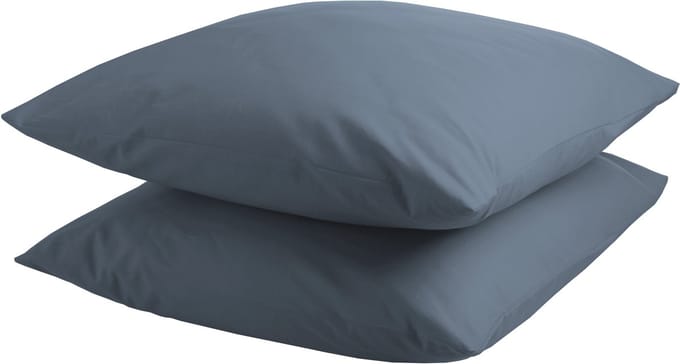 DoubleDry Kussensloop 2 stuks - 100% natuurlijk katoen - 2x 60x70 - ijsblauw