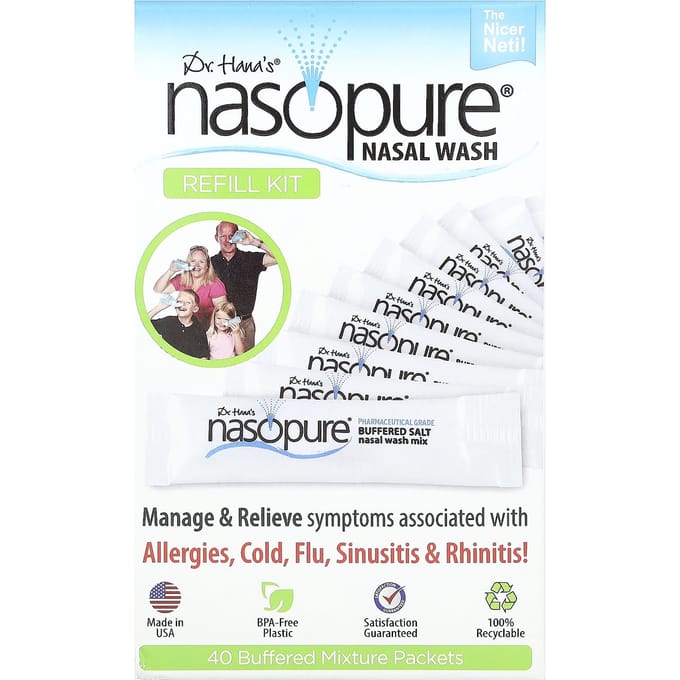 Nasopure, Neusspoeling Navulset, 40 Stuks Gebufferde Mixen