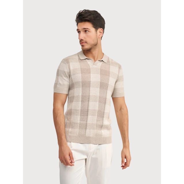Blue Industry poloshirt korte mouw beige