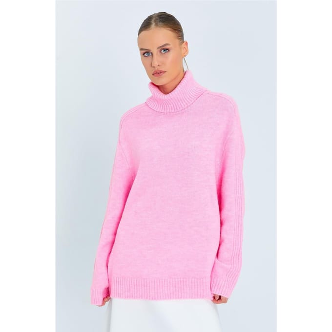 Losse Pas Turtleneck Gebreide Trui