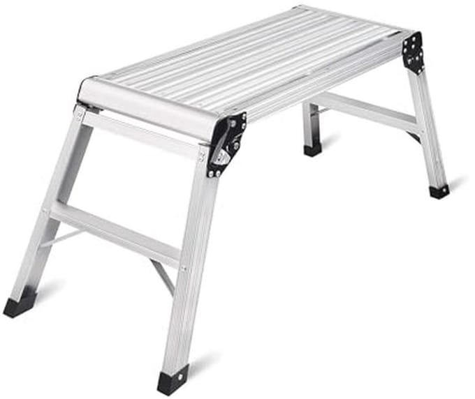 Verstelbare Aluminium Werkplatform Ladder - Antislip Mat - Capaciteit 150 KG - 76 cm Hoogte