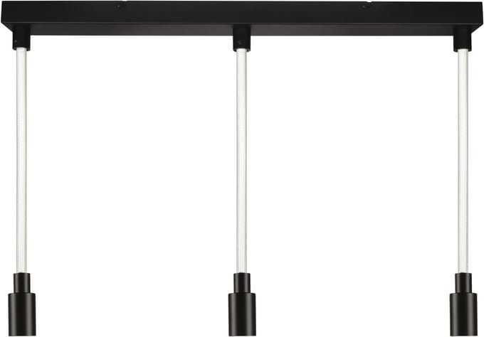 OSRAM DECOR Glow Hanglamp LINEAIR 3x E27, 28W, 1400lm, 2700K, Zwart, Staal/Plastic, verlicht