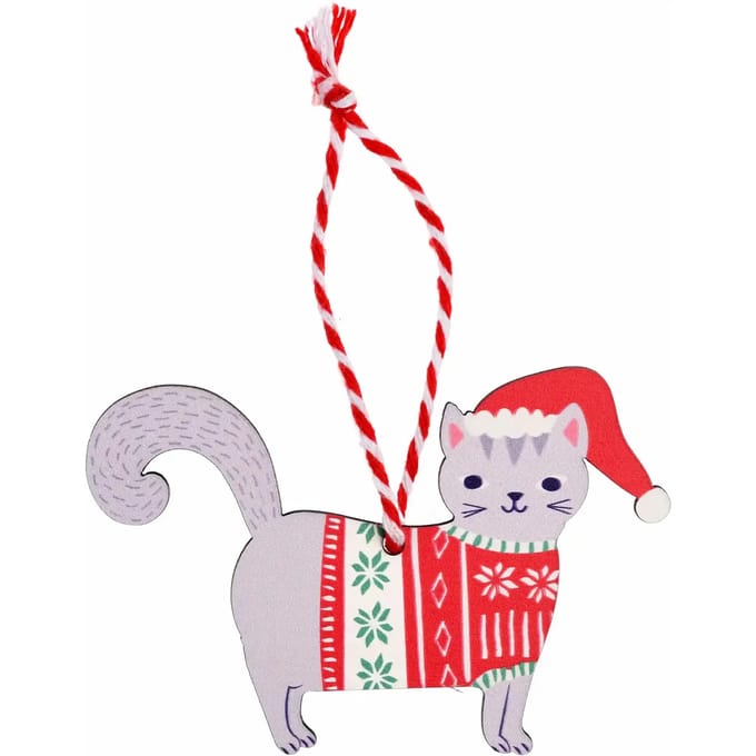 Kersthanger kat kerstbal hout - Rex London