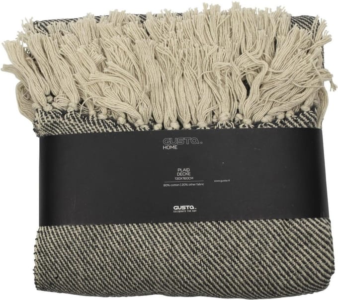 Gusta Plaid 130x160cm Antraciet - Cadeau