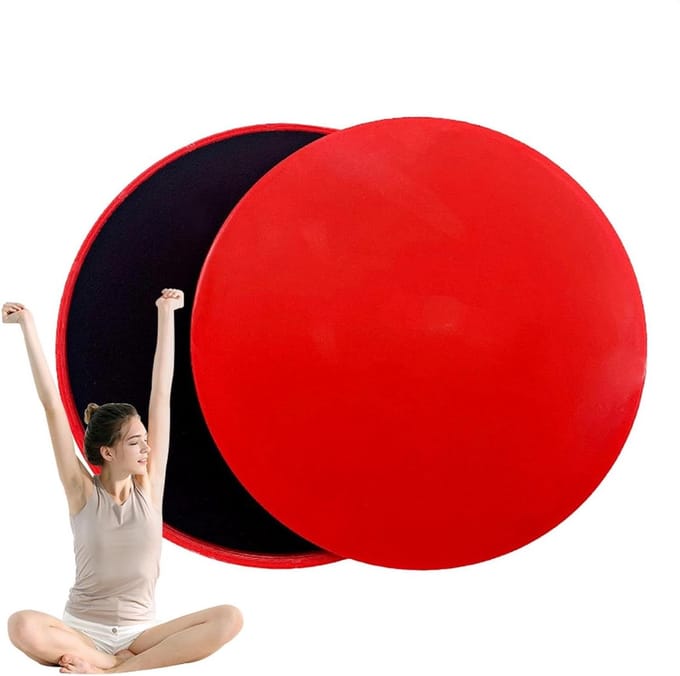 Glijschijven Set - Core Sliders - Full Body Training - Dubbelzijdig Ontwerp - Diameter 17cm - Rood