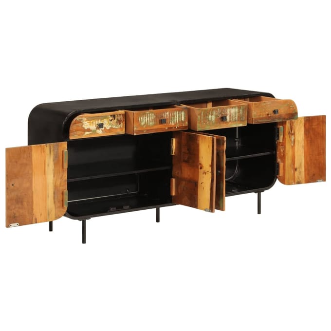 vidaXL - Dressoir - 140x35x70 - cm - massief - gerecycled - hout - en - metaal