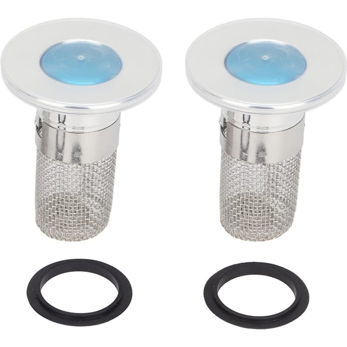 2 stuks RVS Vloerafvoer Filter Pop-up Design Badkamer Wastafel Stop Haarvanger met Rubber white