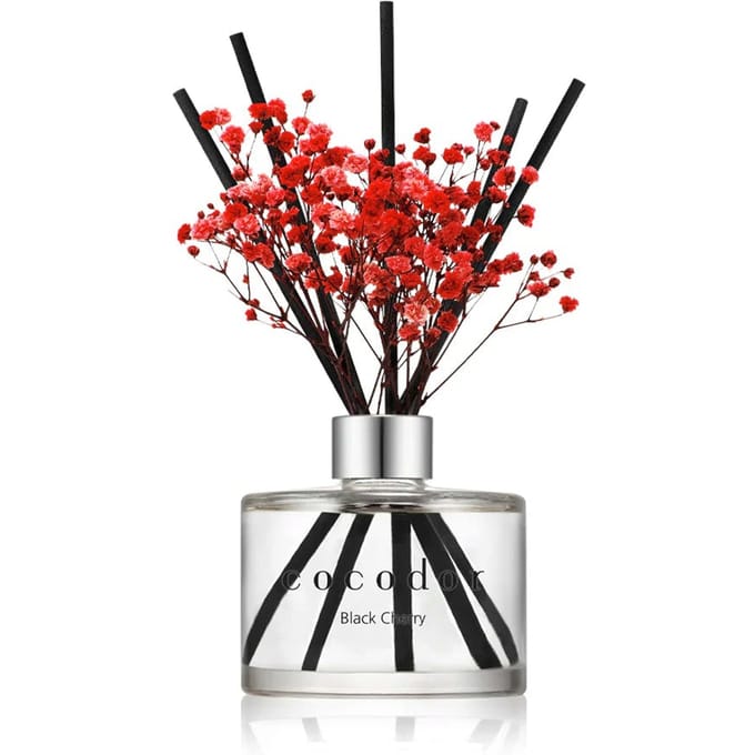 Cocodor Geurstokjes met rode droogbloemen Black Cherry - 200 ml