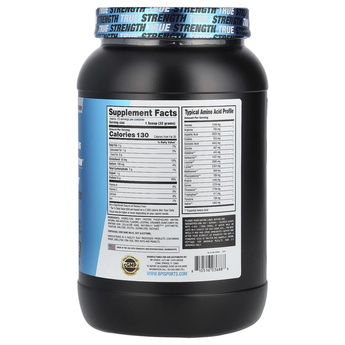 BPI Sports, Hydro HD™, Gehydrolyseerd Wei-eiwit, Vanille-ijs Smaak, 1,62 lb (736 g)