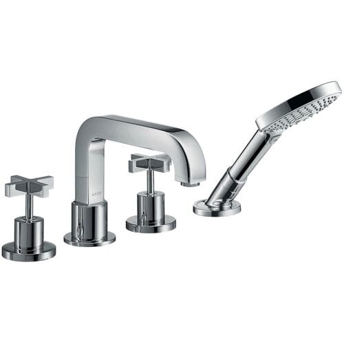 AXOR Citterio ready set 4-hole faucet cross handles tile edge installation