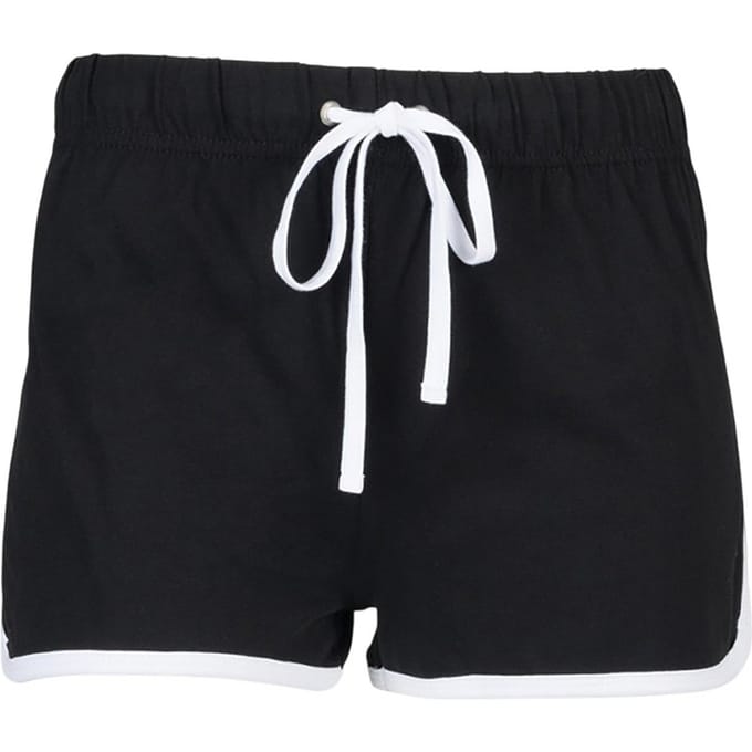 SF Women Dames/dames Retro Shorts (Zwart/Wit)