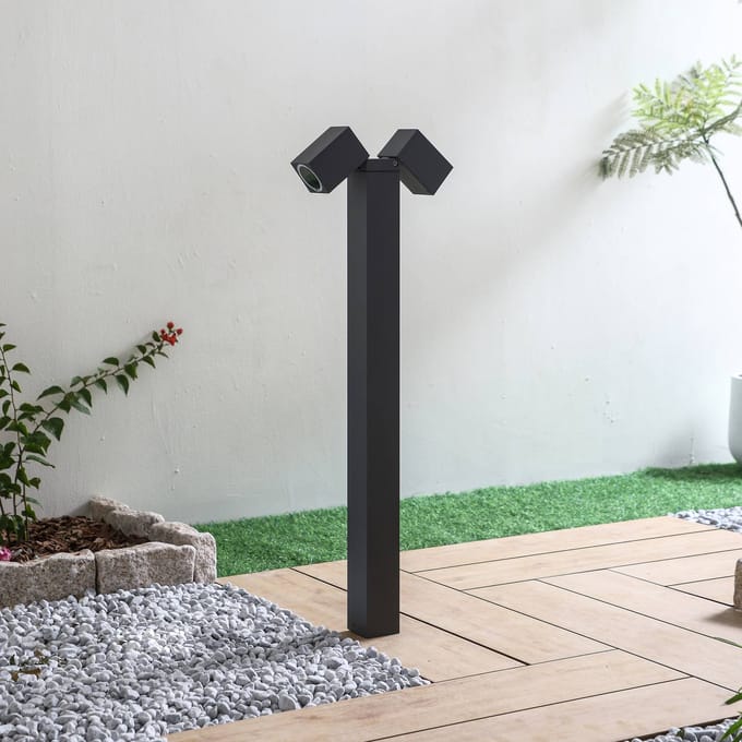 Lindby - Tuinpad verlichting - 2lichts - Aluminium - H: 80 cm - GU10 - antraciet