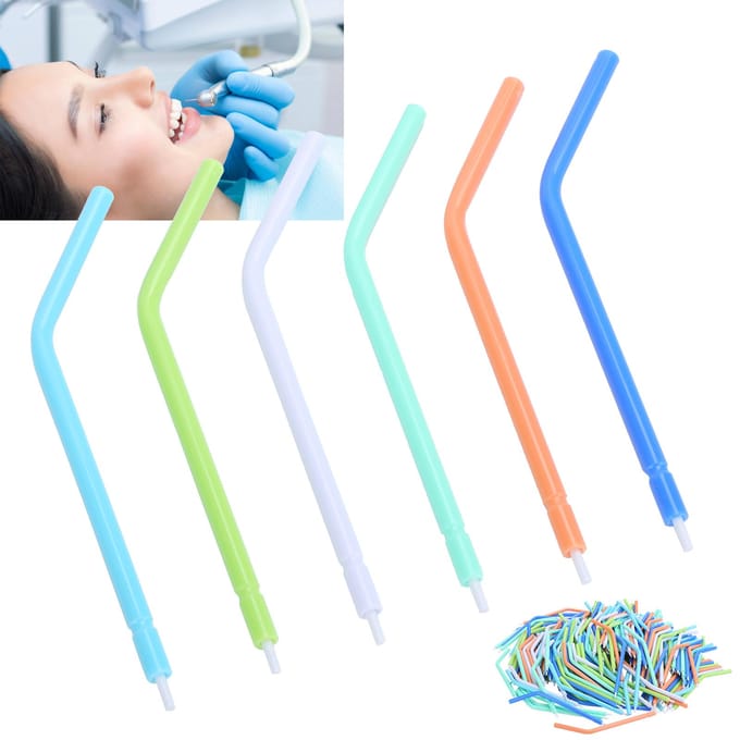 250pcs  bag Dental Air Water Spray Nozzles Tips Disposable 3‑Way Triple Syringe Nozzle white