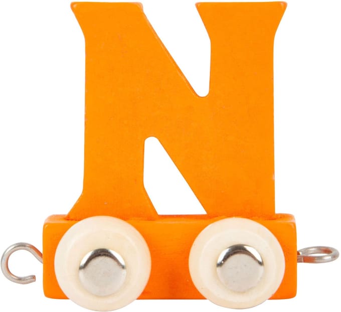 Small Foot - Houten Lettertrein Oranje - N - 12 stuks