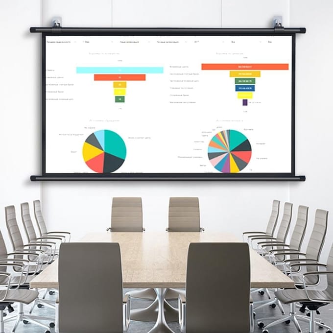 Projectiescherm 30-72 inch 4:3 16:9 Handmatig Oprolbaar voor thuisbioscoop