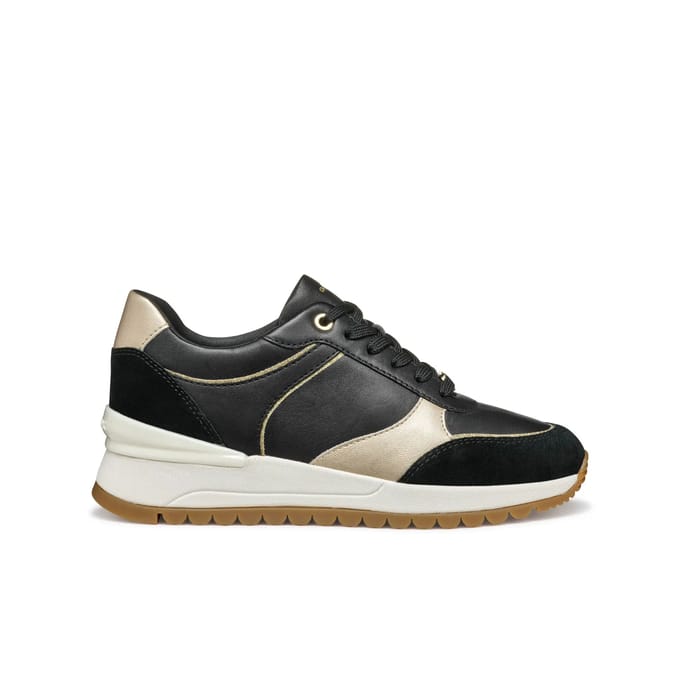 GEOX DESYA DAMES Sneakers - ZWART/LICHTGOUD - Maat 40