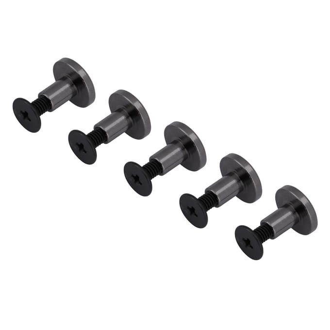 20 ensembles Laiton Tête Plate Rivets de Sangle de Ceinture Vis pour Bagages Artisanat du Cuir (8 mm) gray