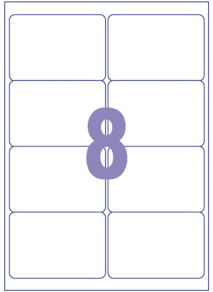 Kangaro etiket - inkjet/laser/kopieer - 99,1x67,7mm - 100 vel - 8 stickers per vel